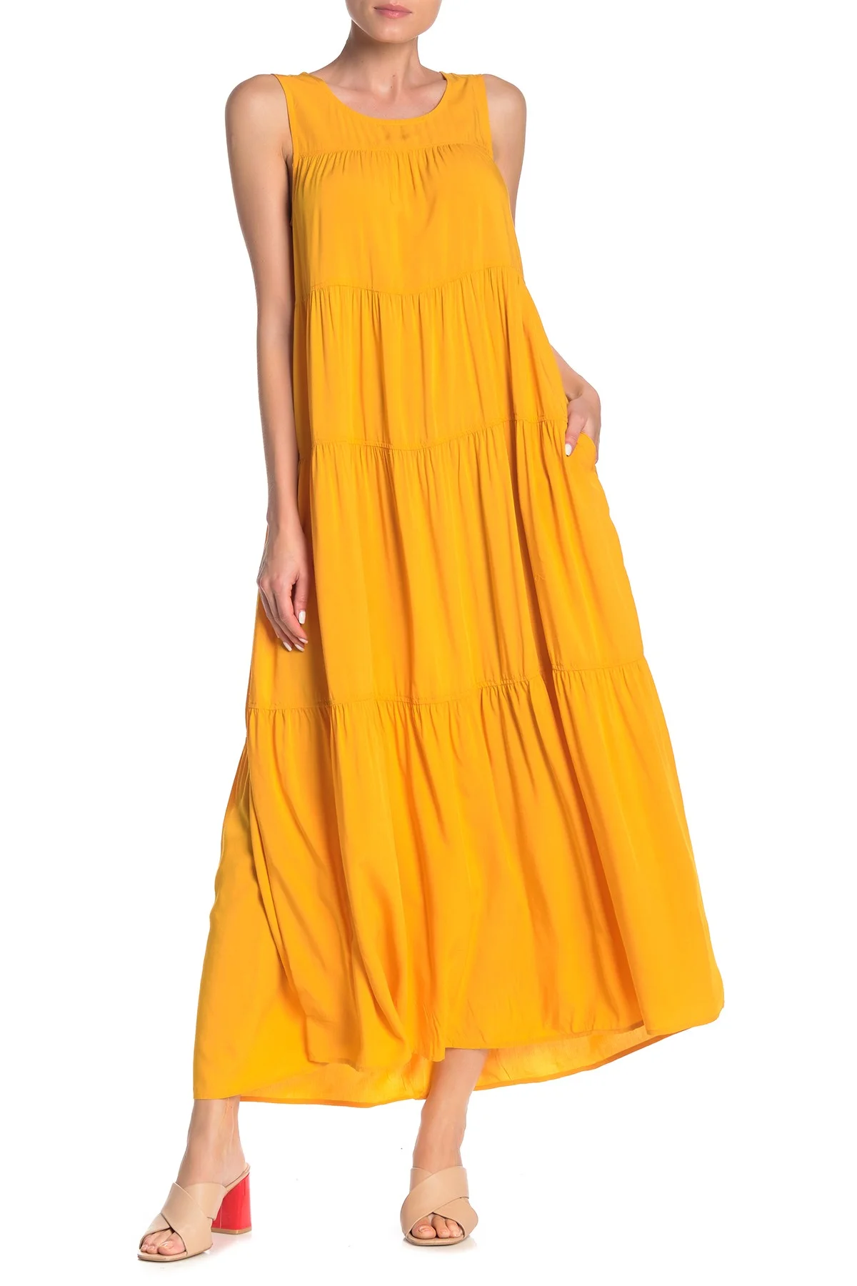 MAX STUDIO Sleeveless Tiered Maxi Dress