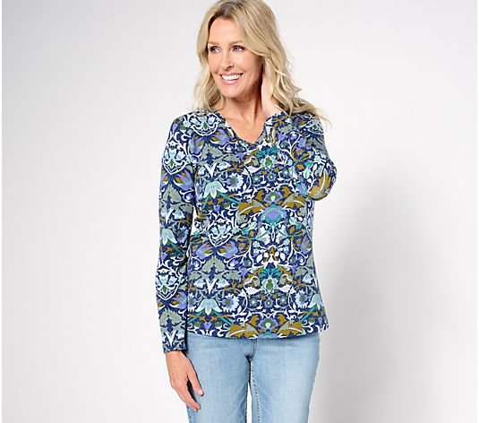 MAX Studio Printed Long Sleeve Blouse