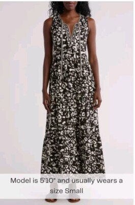 MAX Studio Sleeveless Tiered Maxi Dress